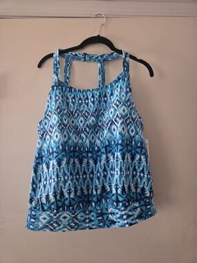 Sporti Blue Patterned Women’s Swim Tank Top - Comfortable Summer Style